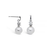 Boucles d'oreilles X-Diamond Femme Perle Coltivate in Or blanc Perla 0.09 Ct OR014BI - OR014BI